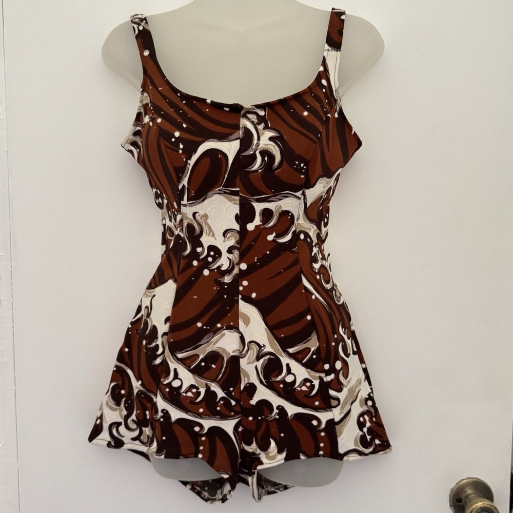 UNBRANDED Swimsuit One-Piece Bathing Suit Swimwear VTG Retro Vacation Ocean 50s